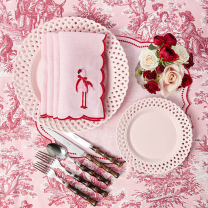 Pink & Red Eloise Linen Placemats (Set of 4)