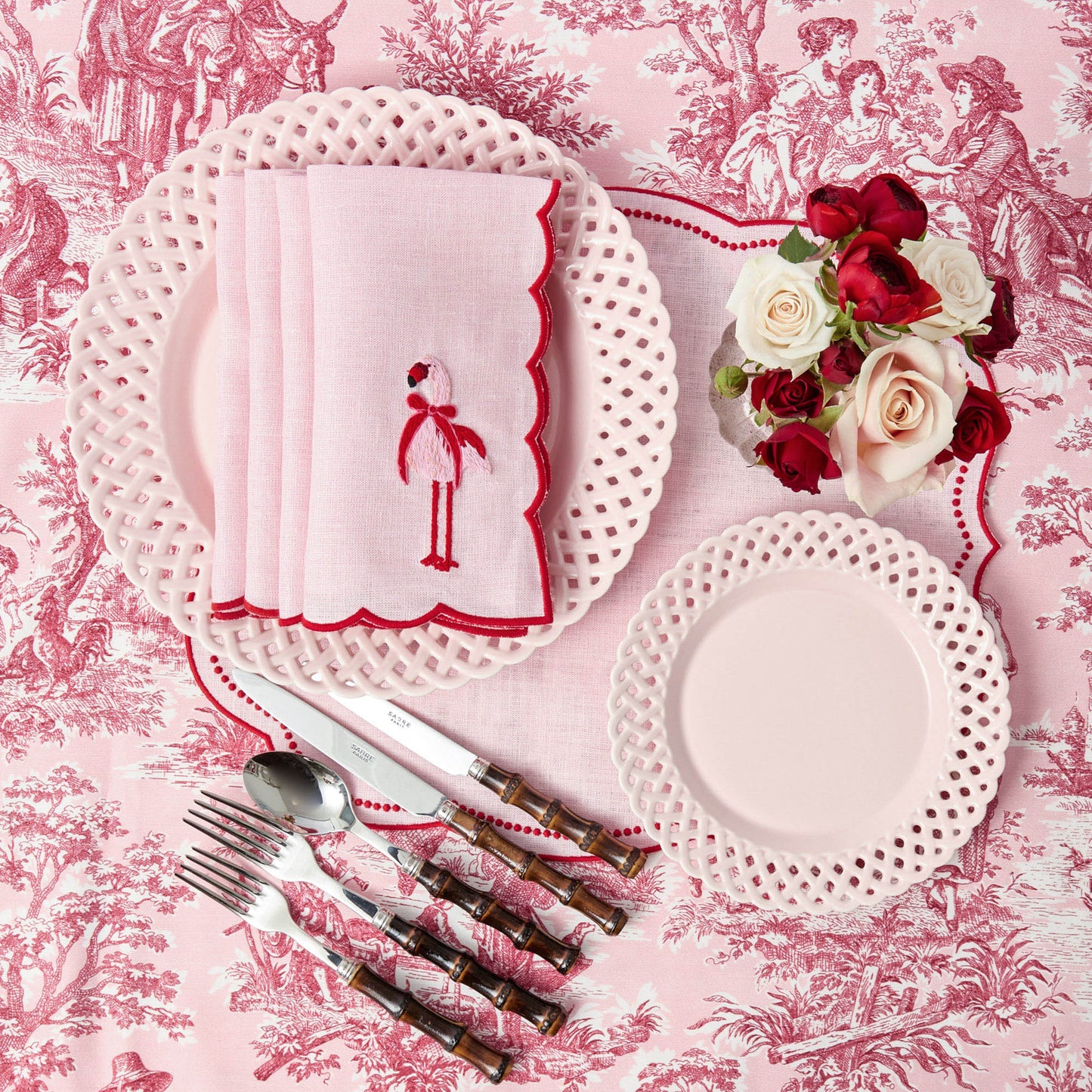Pink Basketweave Starter Plate