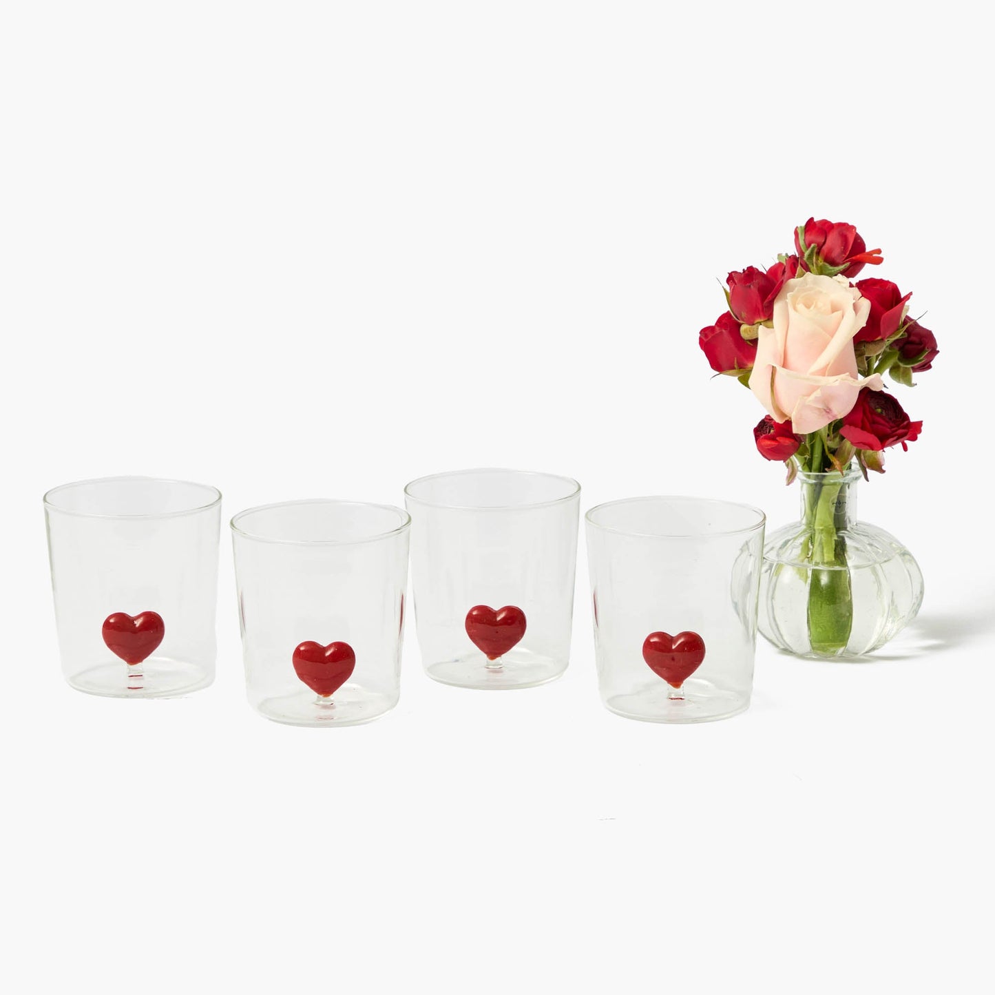 Love Heart Glasses (Set of 4)