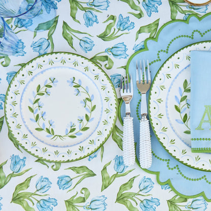 Josephine Green & Blue Starter Plates (Set of 4)