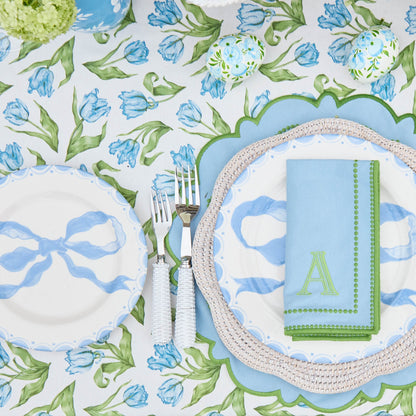 Marilyn Blue Bow Starter Plates (Set of 4)
