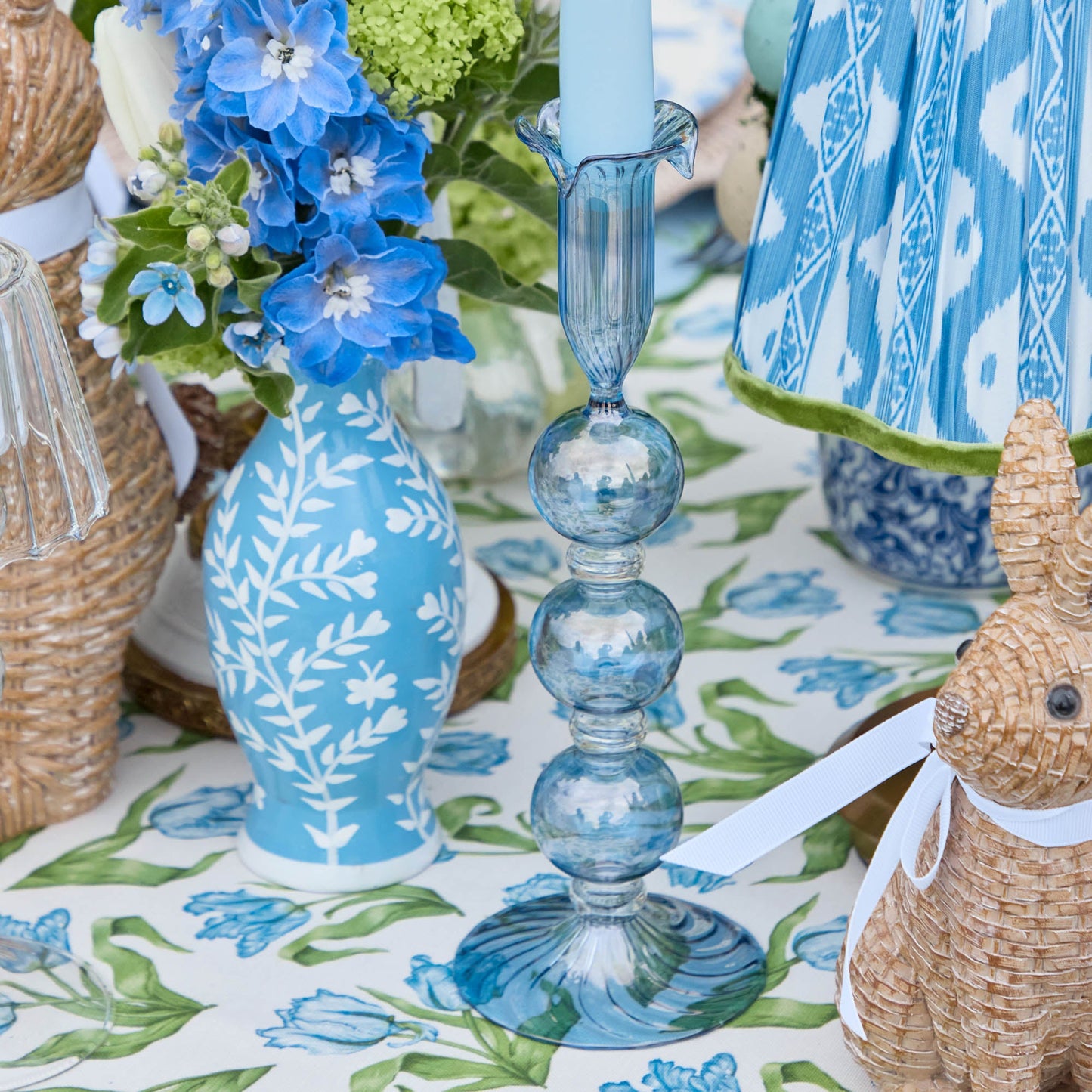 Blue Eden Candle Holders (Pair)