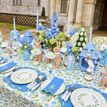 Blue Lily of the Valley Linen Placemats & Napkins (Set of 4)