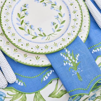 Blue Lily of the Valley Linen Placemats & Napkins (Set of 4)