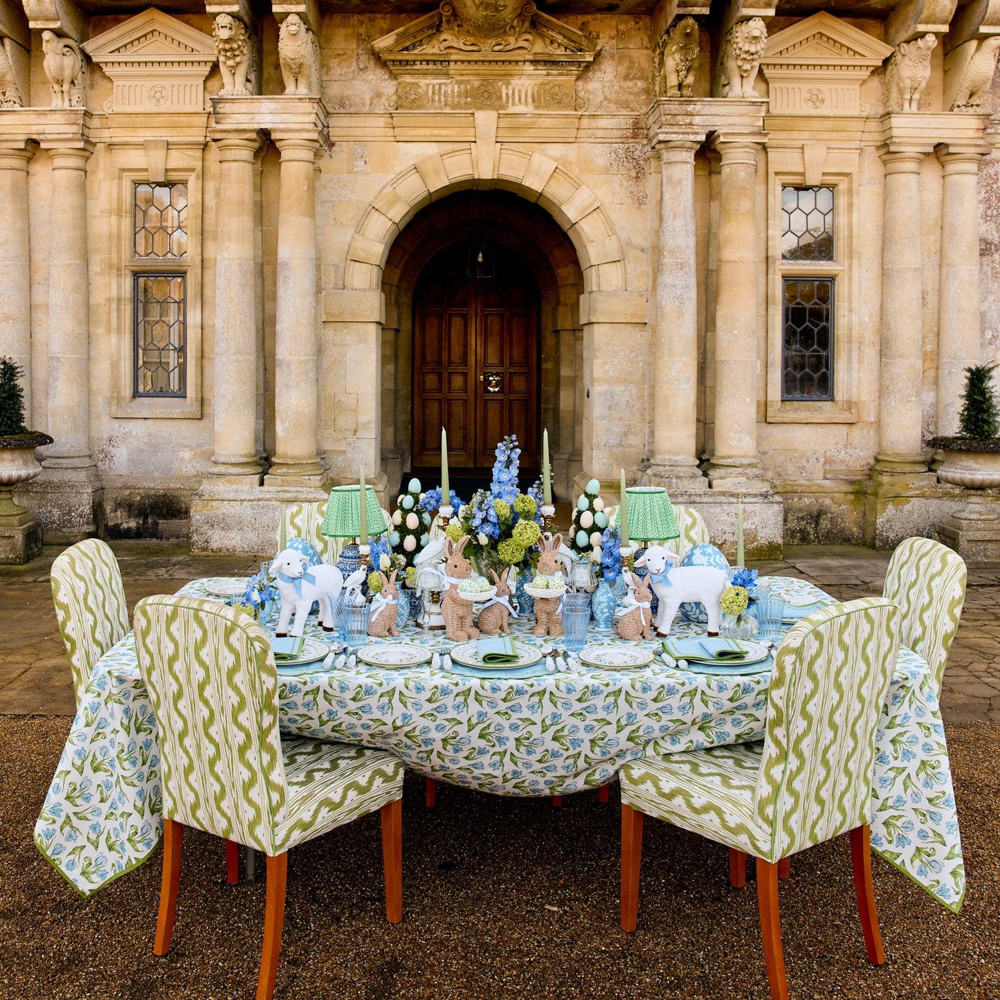 Josephine Green & Blue Starter Plates (Set of 4)