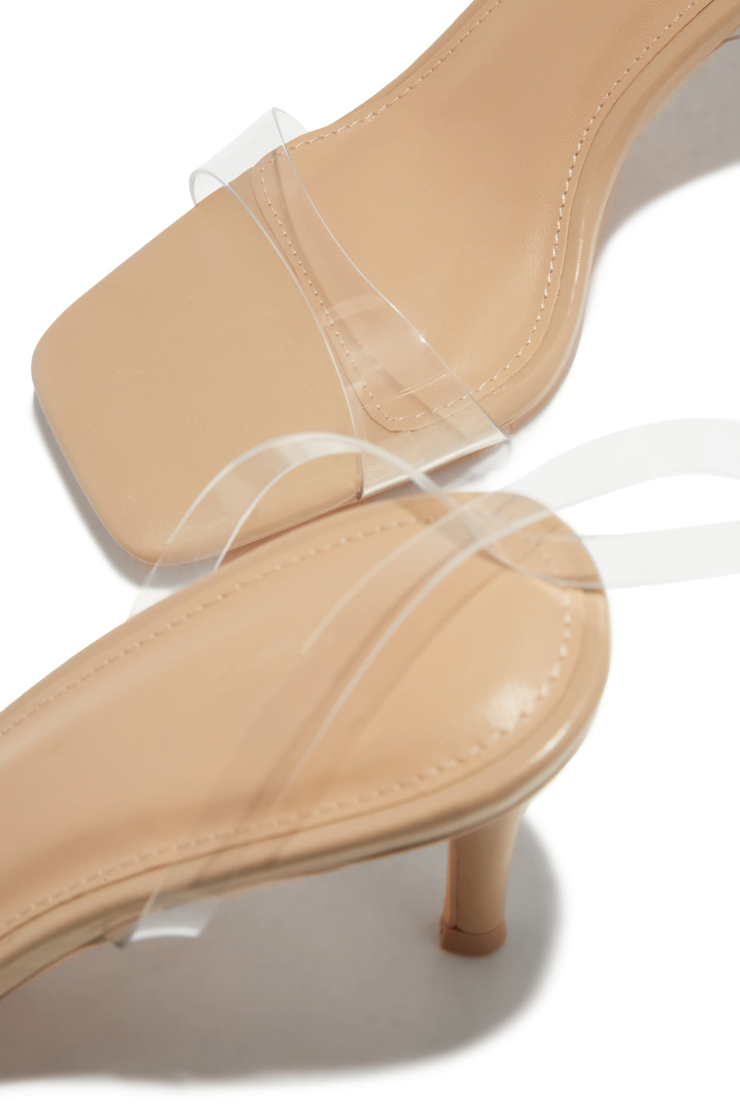 Viana Clear Strap Mid Heels - Nude