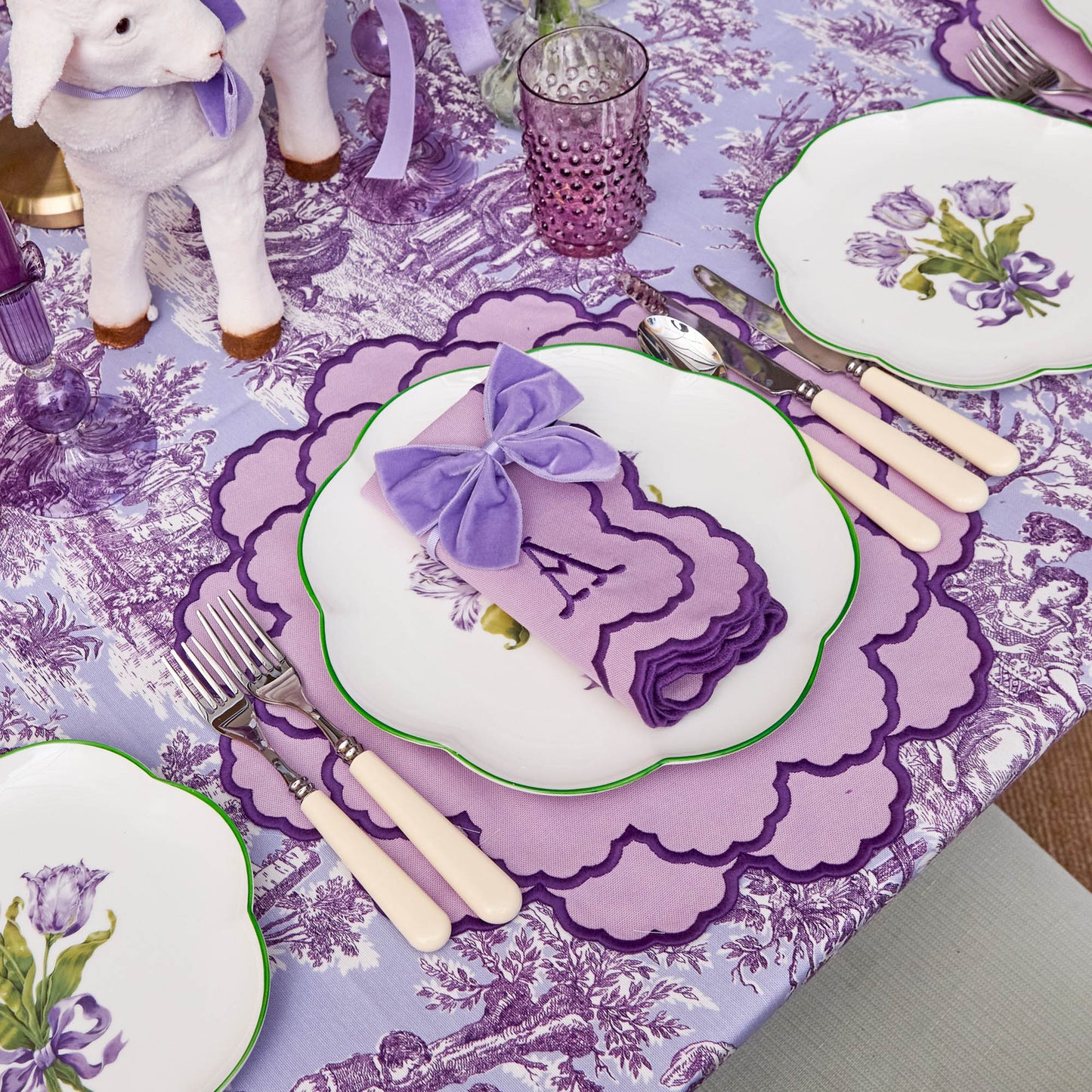 Lilac Velvet Napkin Bows (Set of 4)
