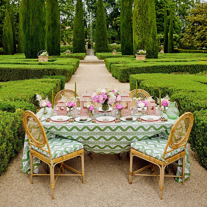 Vivienne Rattan Chair with Ikat Seat Pad Cushion