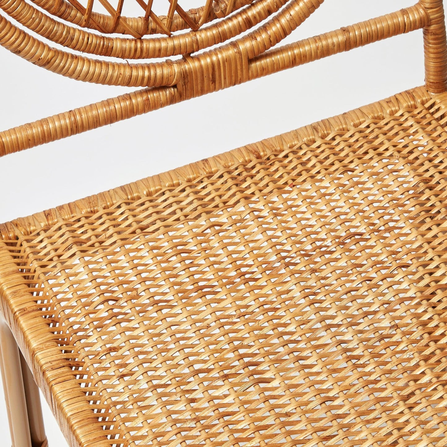 Vivienne Rattan Chair with Ikat Seat Pad Cushion