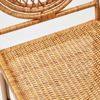 Vivienne Rattan Chair with Ikat Seat Pad Cushion