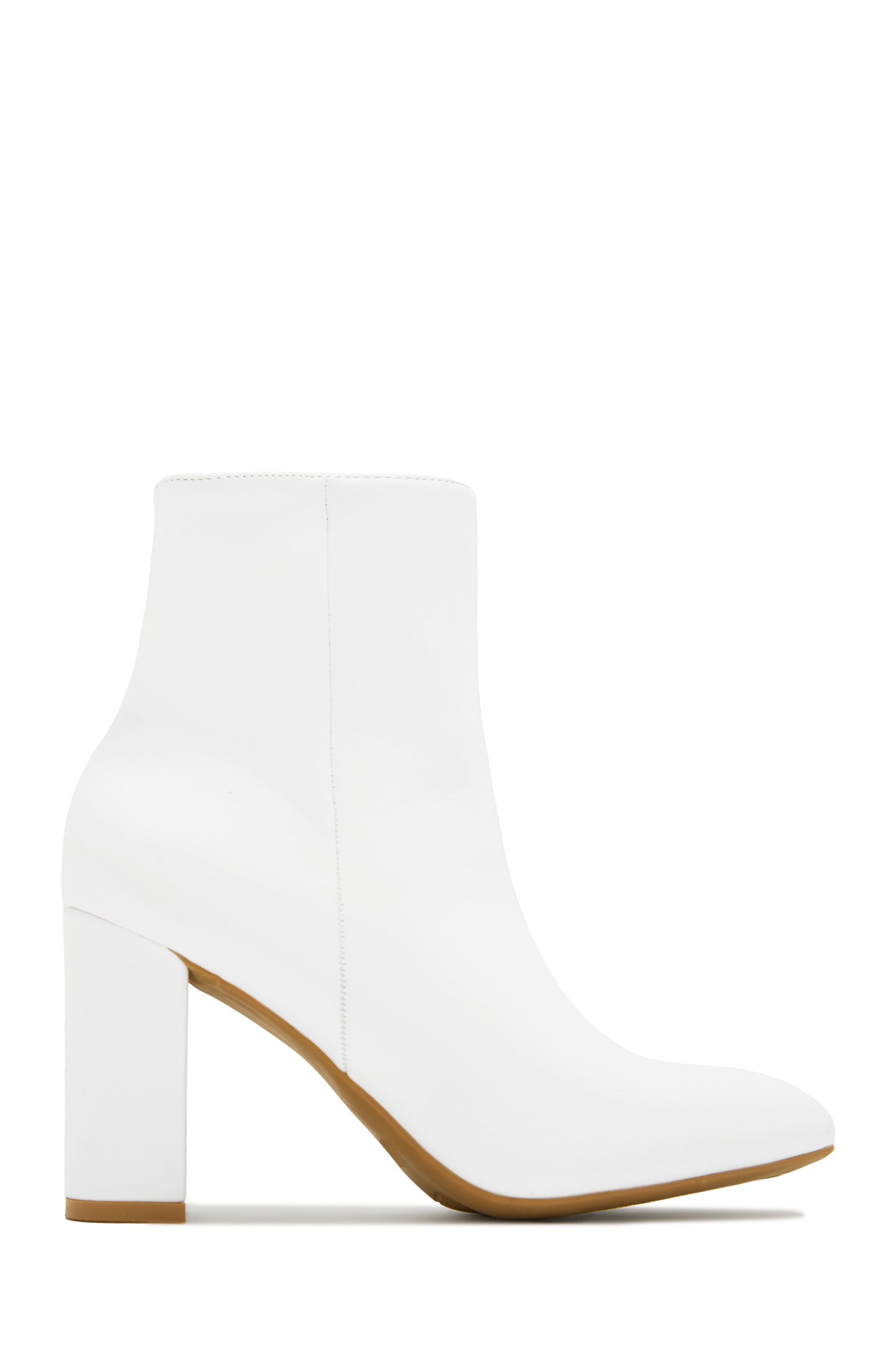 Social Season Block Heel Ankle Boots - White