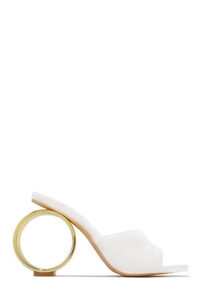 Naomi Sphere Heel Mules - Tan