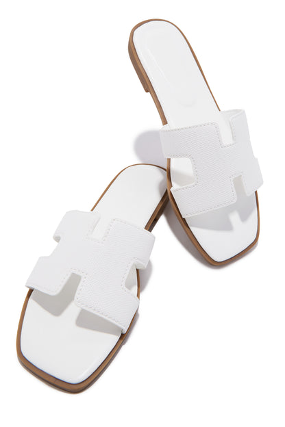 Elara Slip On Sandals - White