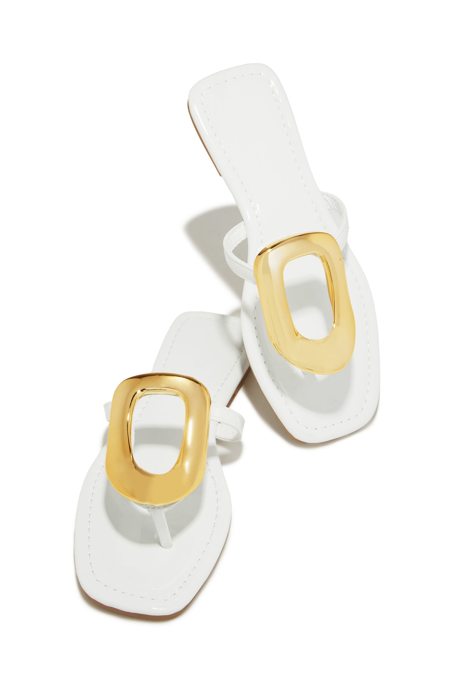 Adelia Slip On Thong Strap Sandals - Silver