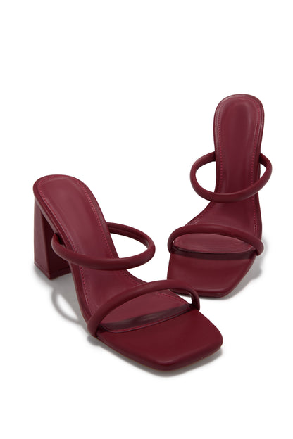 Yesenia Block Mid Heel Mules - Wine