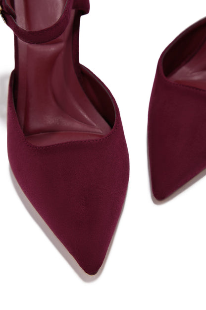 Kaley Mule Heel Pumps - Wine