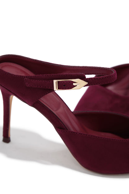 Kaley Mule Heel Pumps - Wine