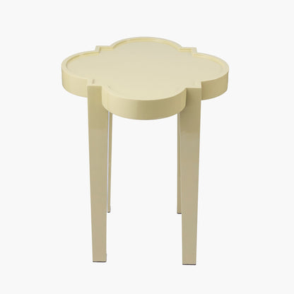 Putty Lacquer Quatrefoil Side Table