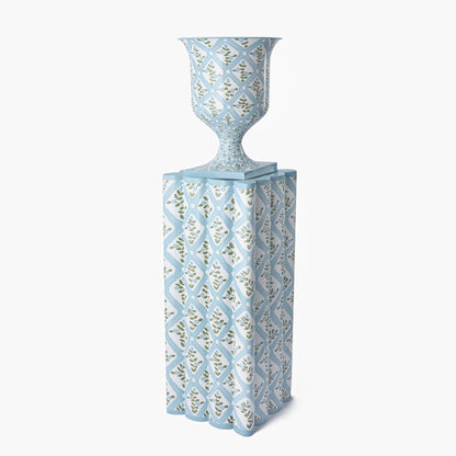 Blue Floral Trellis Urn