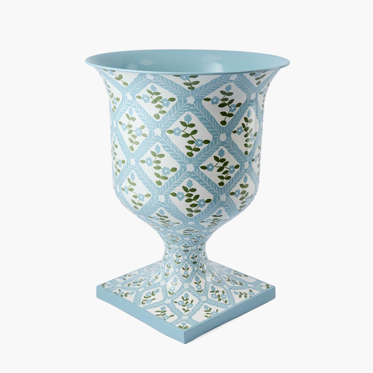 Blue Floral Trellis Urn