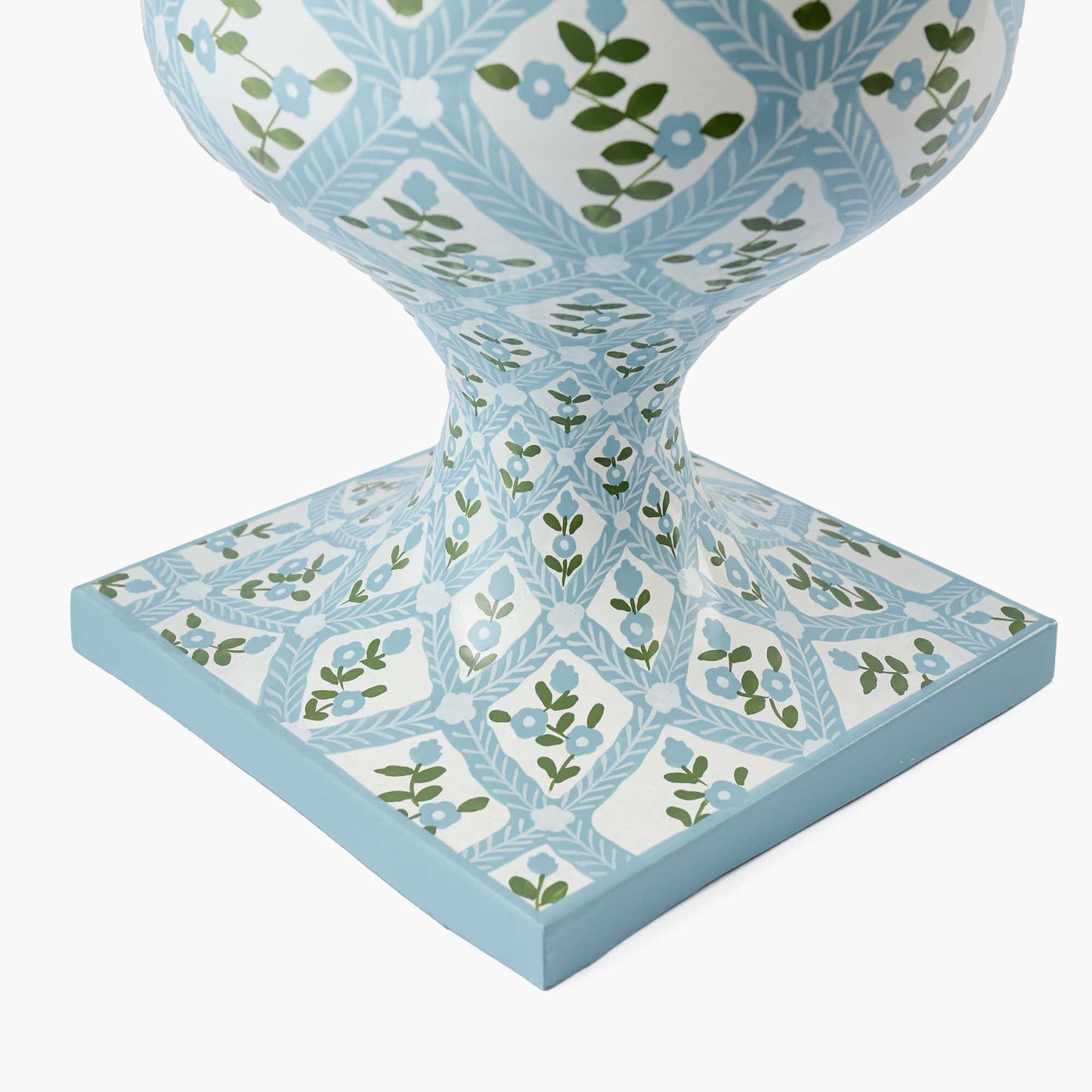 Blue Floral Trellis Urn