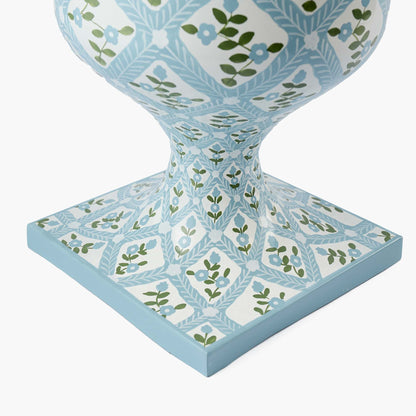 Blue Floral Trellis Urn