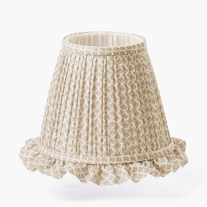 Rattan Ida Rechargeable Lamp with Putty Lotus Ruffle Shade
