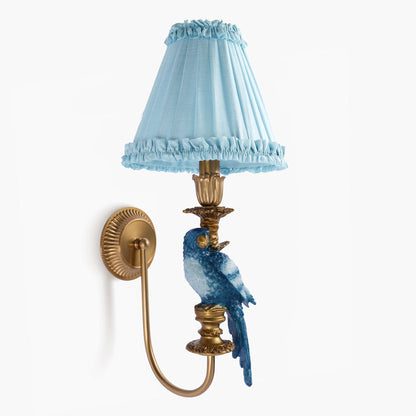 Soft Blue Frilled Silk Lampshade (18cm)
