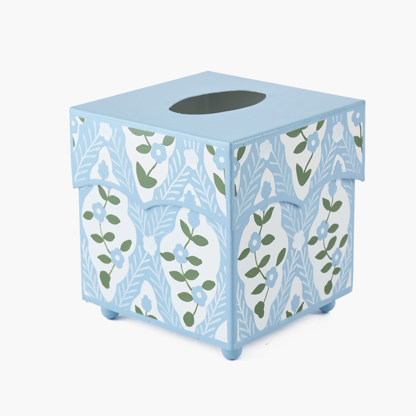 Blue Floral Trellis Tissue Box