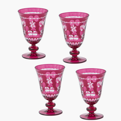 Aubergine Anita Engraved Wine Glasses (Set of 4)