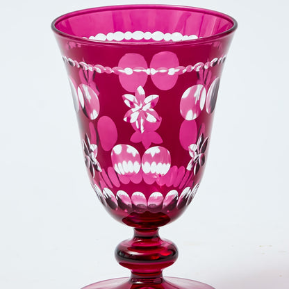Aubergine Anita Engraved Wine Glasses (Set of 4)