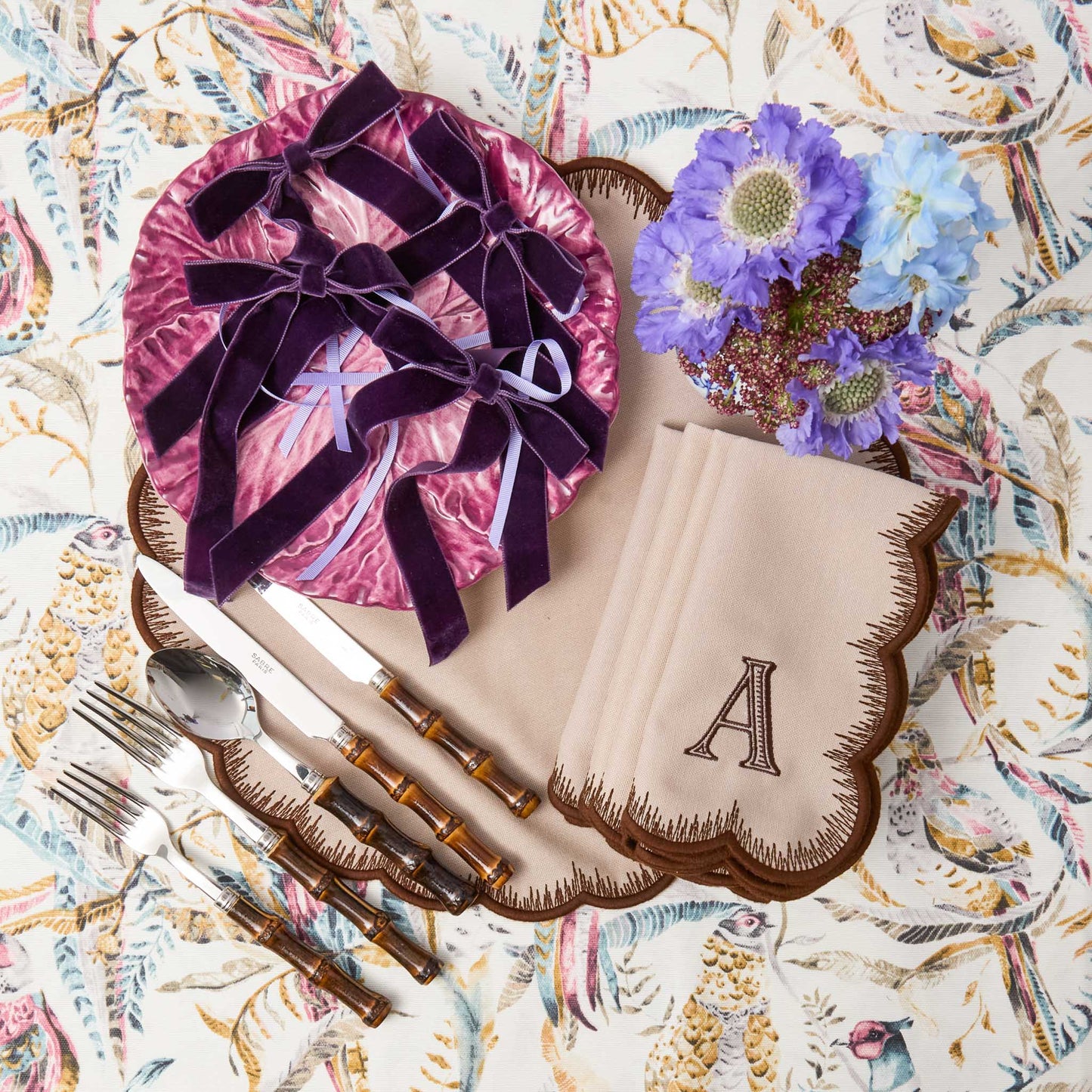 Purple Velvet Bows (Set of 4) - 20cm
