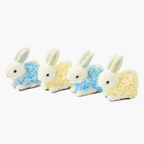 Yellow & Blue Floral Bunnies (Set of 4)