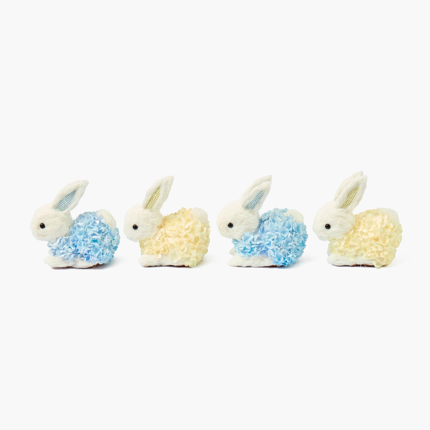 Yellow & Blue Floral Bunnies (Set of 4)
