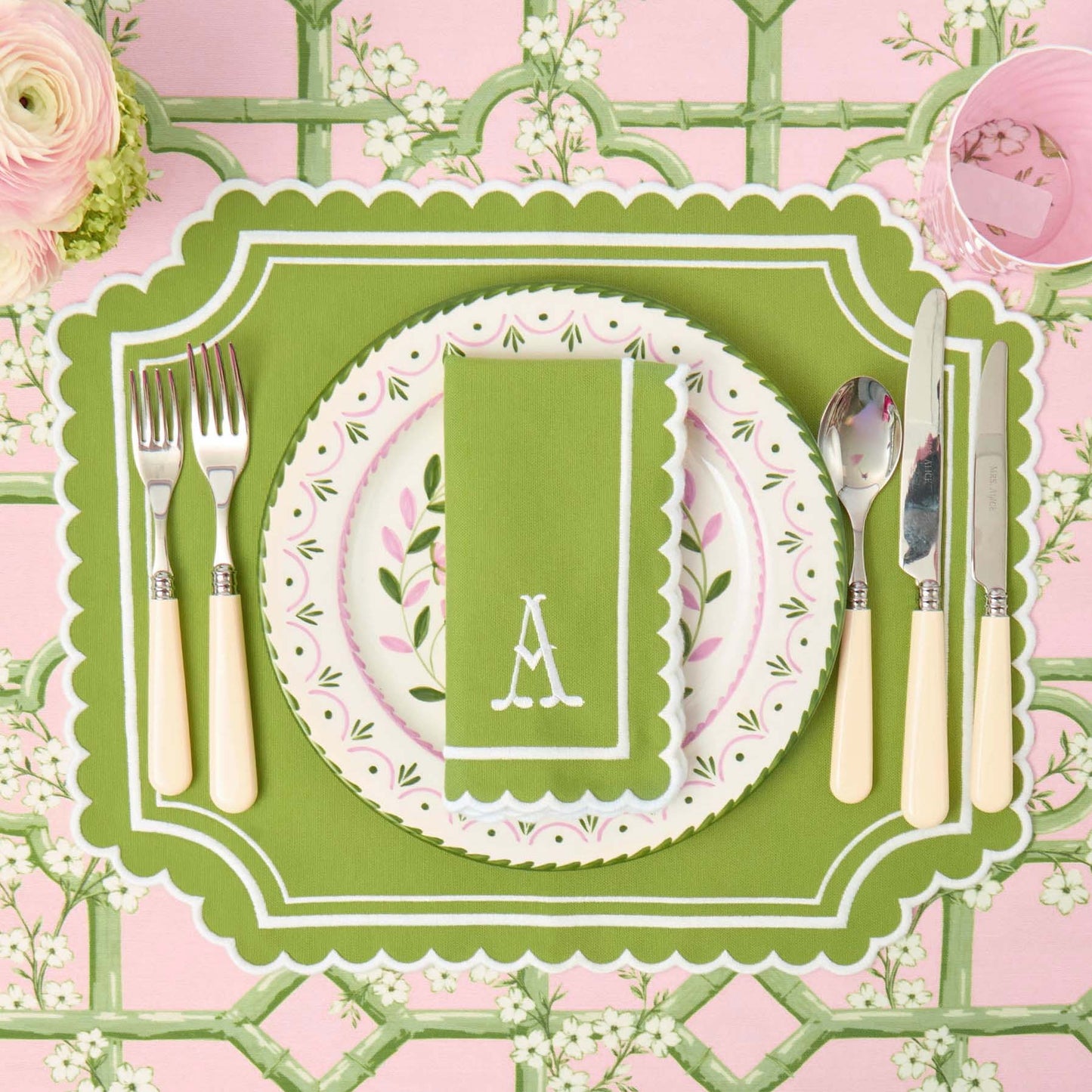 Green Louisa Napkins (Set of 4)