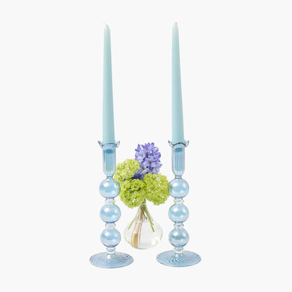 Blue Eden Candle Holders (Pair)