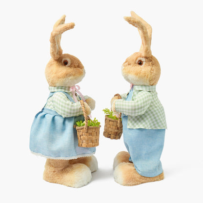 Large Mr. & Mrs. Rabbit in Blue (Pair)