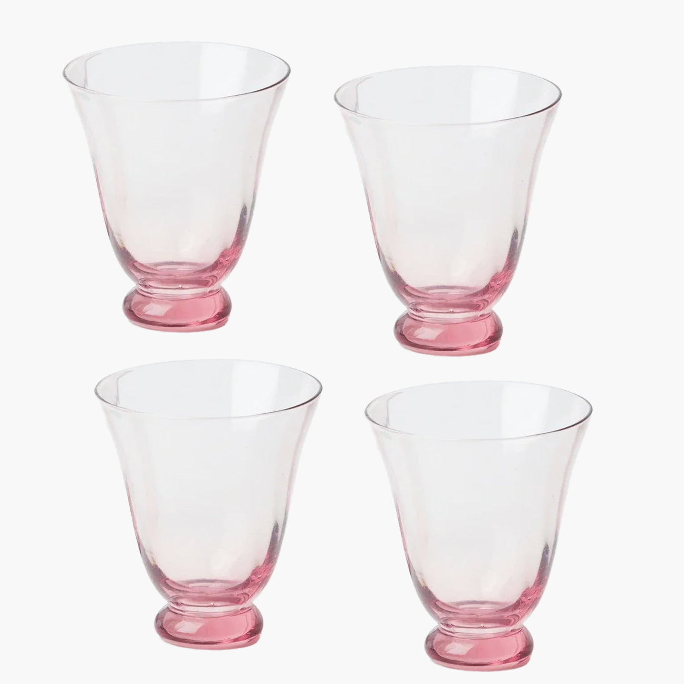 Pink Tulip Water Glasses (Set of 4)