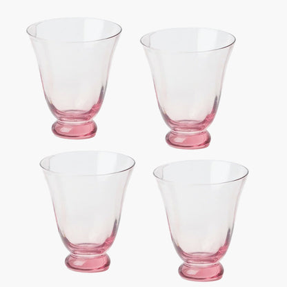 Pink Tulip Water Glasses (Set of 4)