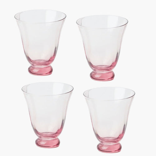 Pink Tulip Water Glasses (Set of 4)