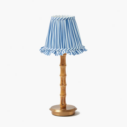 Blue Striped Ruffle Lampshade (18cm)