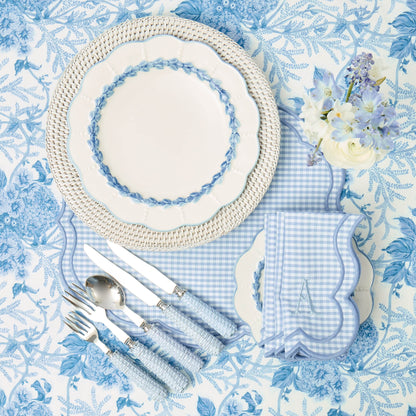 White Rattan Charger Plates (Set of 4)