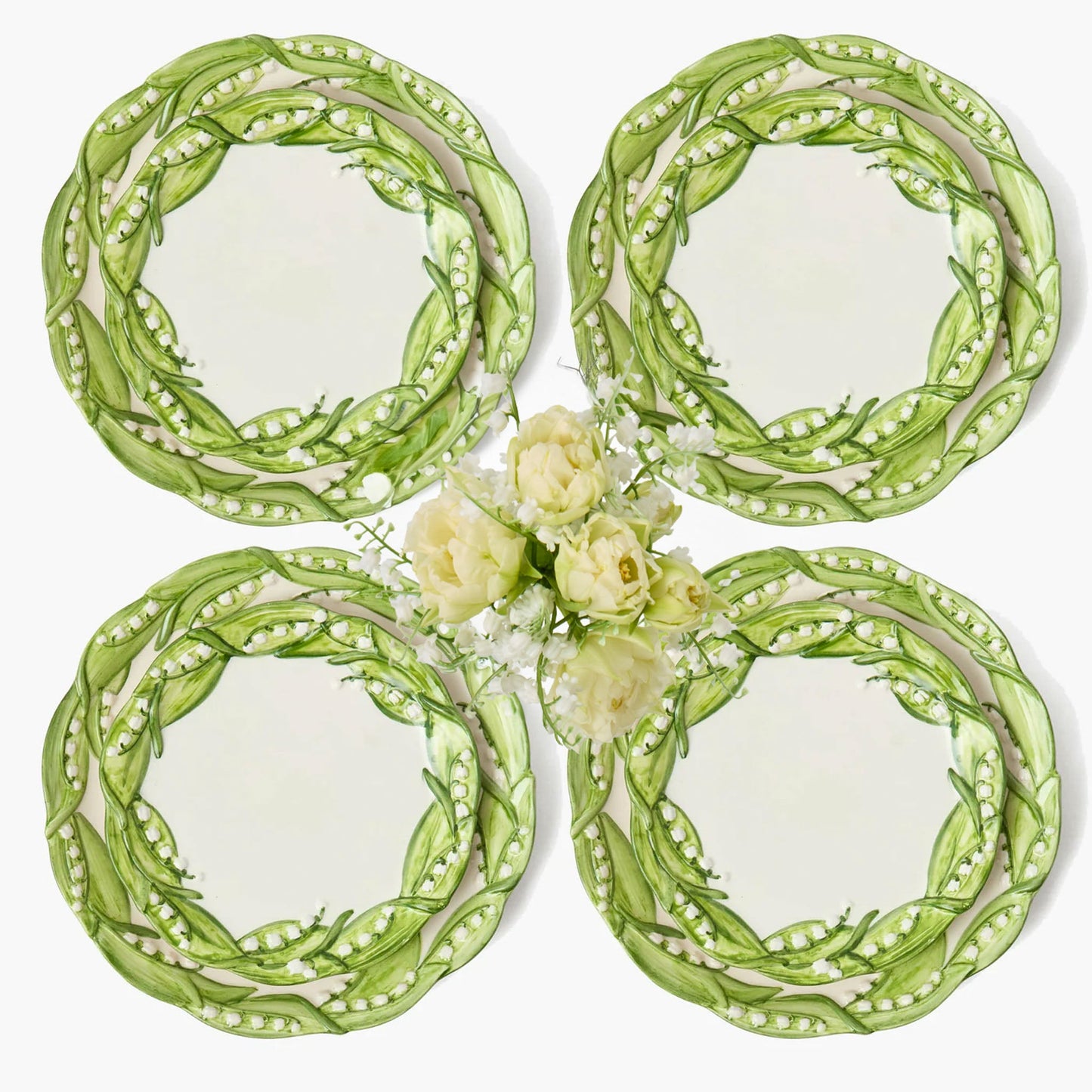 Lily of the Valley Dinner & Starter Plates (Set of 4)