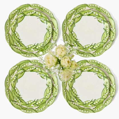Lily of the Valley Dinner & Starter Plates (Set of 4)