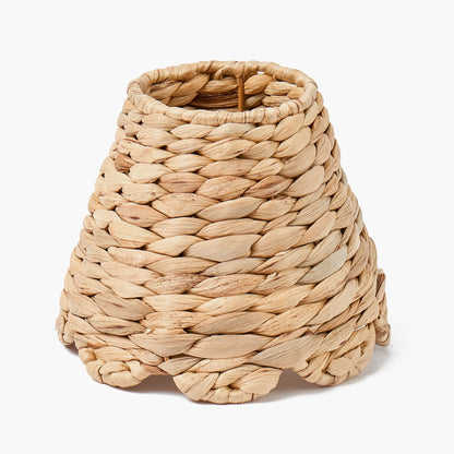 Bamboo Rechargeable Wall Light with Small Natural Seagrass Shade (18cm)