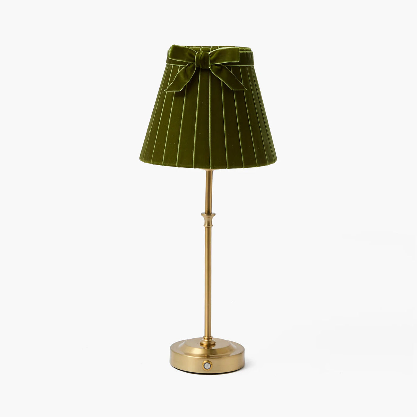 Olive Velvet Bow Lampshade (18cm)