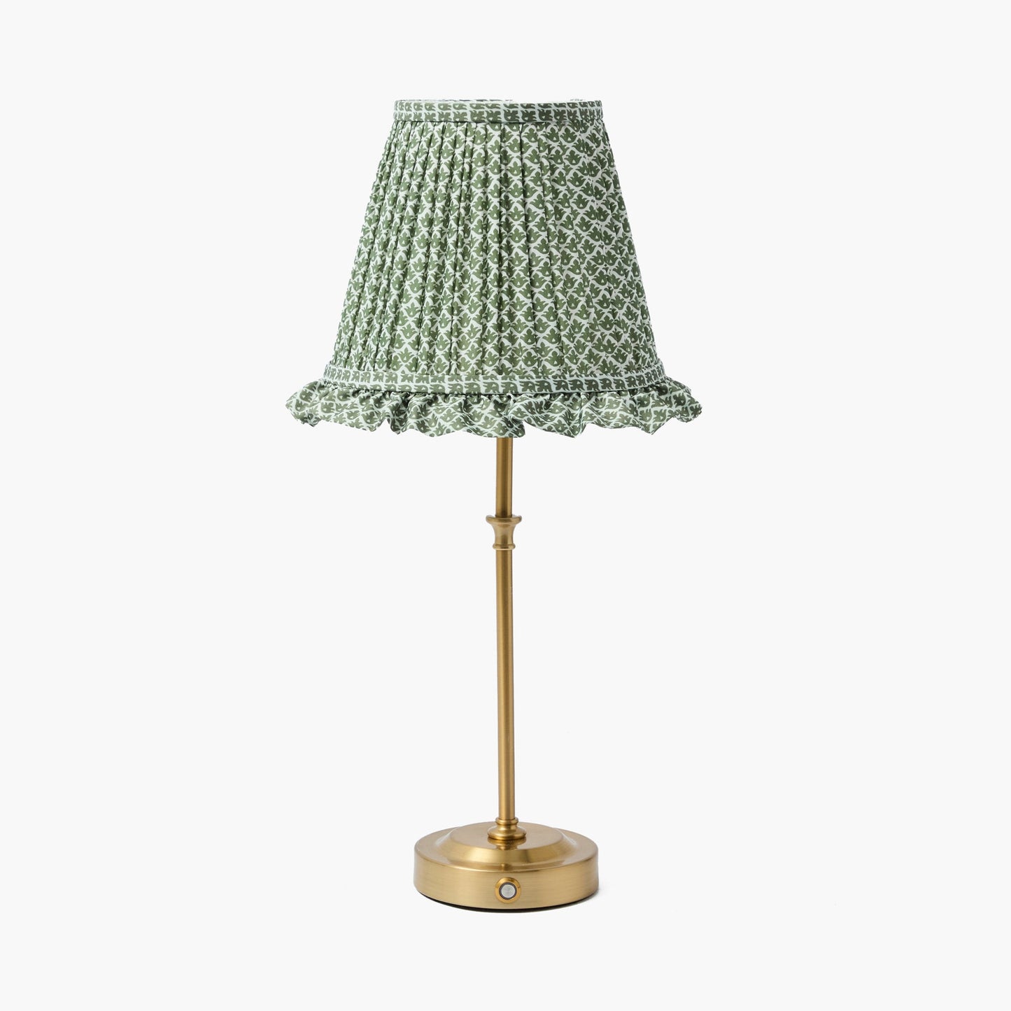 Edie Rechargeable Lamp with Olive Lotus Ruffle Shade (18cm)