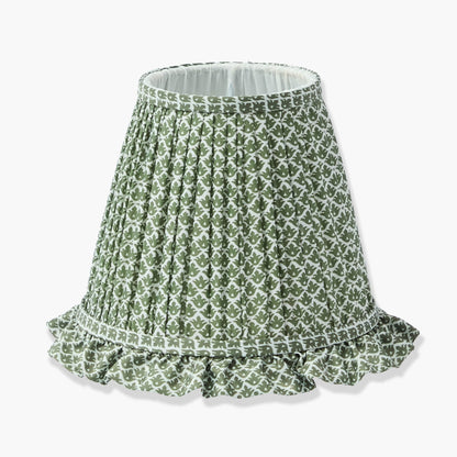 Edie Rechargeable Lamp with Olive Lotus Ruffle Shade (18cm)
