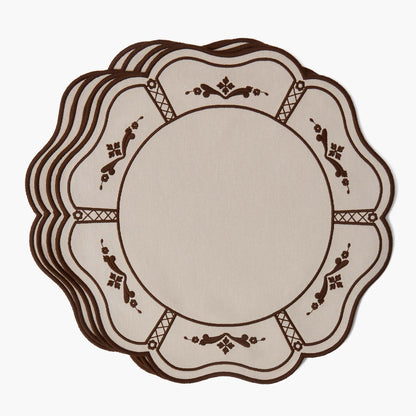 Taupe & Chocolate Doris Placemats (Set of 4)