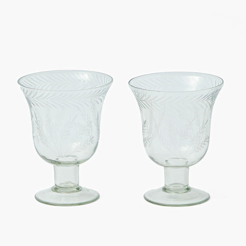 Astrid Engraved Glass Vase (Pair)